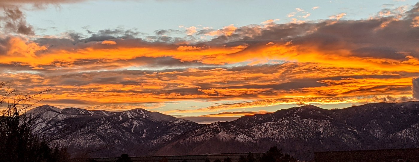 Minden Nevada sunset over Sierra Nevada