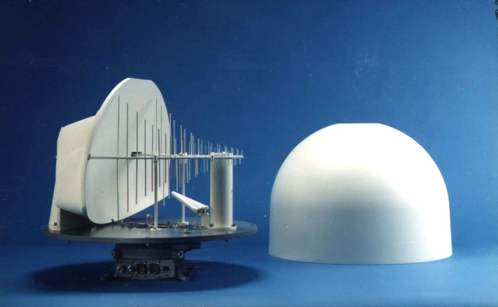Precision reflector dish installed outdoors